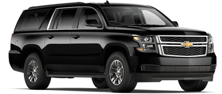 Silhouette image of Chevy Suburban in black at three quarter view