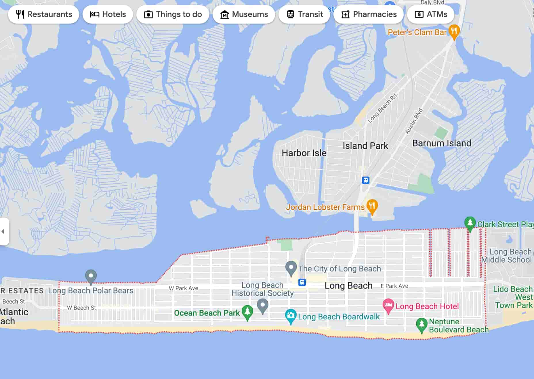 Map of Long Beach, NY