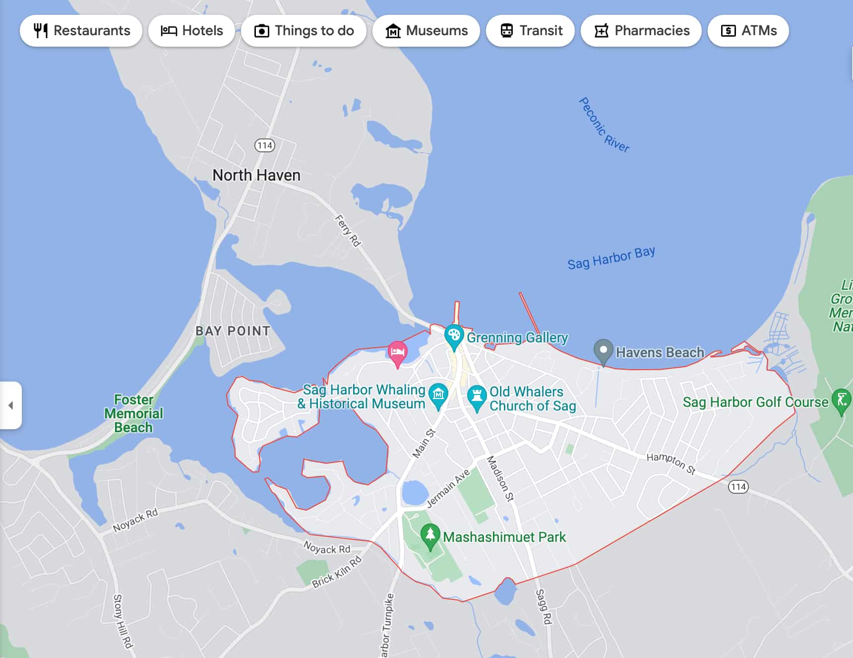 Map of Sag Harbor, NY